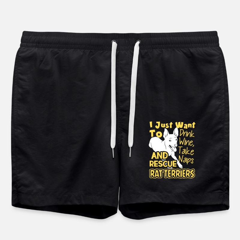 Rescue Rat Terriers - Swim Trunks - black