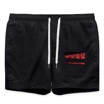 Jugendweihe 2025 Gästebuch Geschenk Mädchen Jungen - Badeshorts - Schwarz - Vorne - AI Model Male 185 light (185cm)