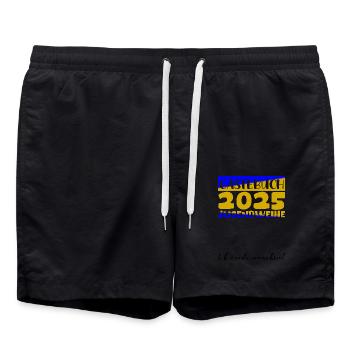 Jugendweihe 2025 Gästebuch Geschenk Mädchen Jungen - Badeshorts - Schwarz - Vorne - AI Model Male 185 light (185cm)