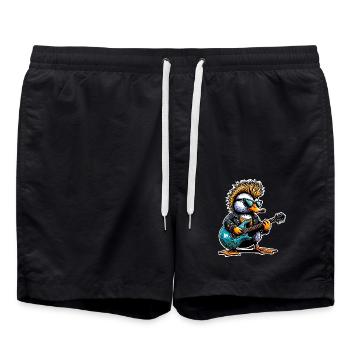 Duck Rock and Roll Guitarist - Swim Trunks - black - Front - AI Model Male 185 light (185cm)