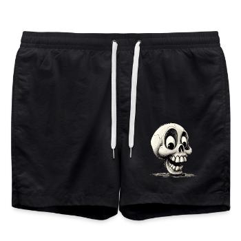 Crâne super drôle, bizarre, heureux - Short de bain - noir - Devant - AI Model Male 185 light (185cm)