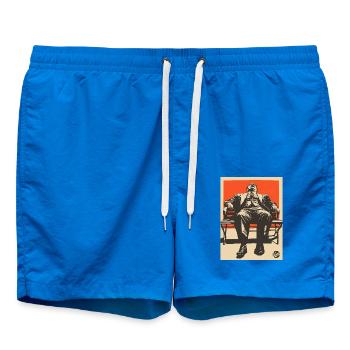 Propaganda Boreout-Mann auf Bank - Badeshorts - Cobalt blue - Vorne