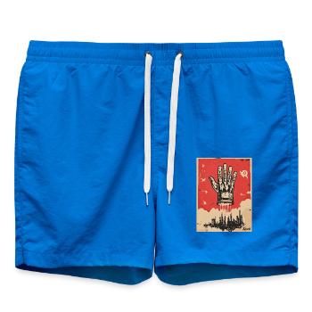 Die Hand im Propaganda Stil - Badeshorts - Cobalt blue - Vorne