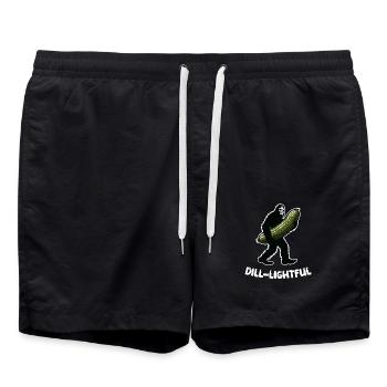 Dill-lightful Pickle Dill Bigfoot Sasquatch Sungl - Swim Trunks - black - Front - AI Model Male 185 light (185cm)