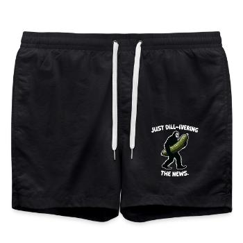 Just dill-ivering the news. Pickle Bigfoot Sasquat - Swim Trunks - black - Front - AI Model Male 185 light (185cm)