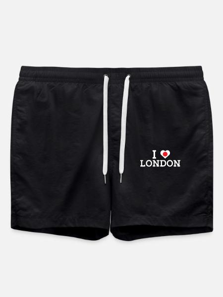 I Love London Japan Flag Cool Paris France Lover - Swim Trunks - black