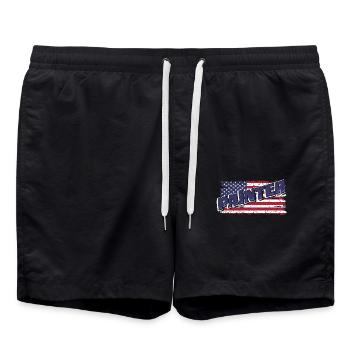 Painter Pride American Flag - Swim Trunks - black - Front - AI Model Male 185 light (185cm)