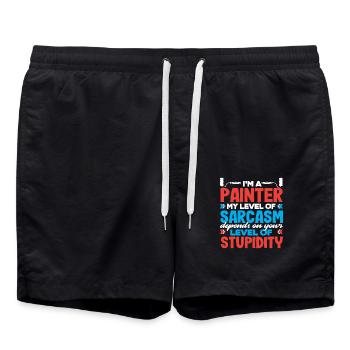I'm a painter My sarcasm level - Swim Trunks - black - Front - AI Model Male 185 light (185cm)