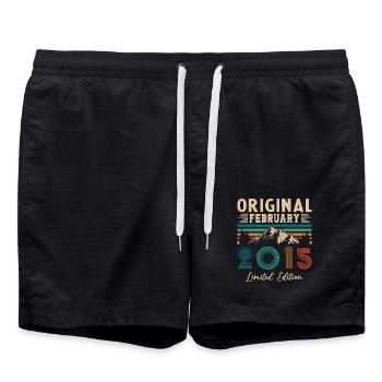 Birthday Gift Born In January 2015 - Swim Trunks - black - Front - AI Model Male 185 light (185cm)