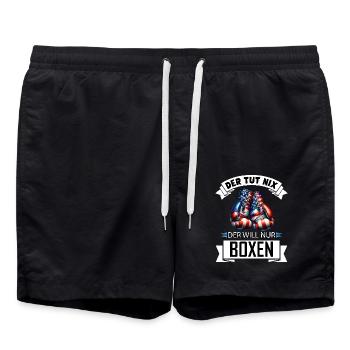 Il ne fait rien, il veut juste de la boxe, drôle de cadeau - Short de bain - noir - Devant - AI Model Male 185 light (185cm)