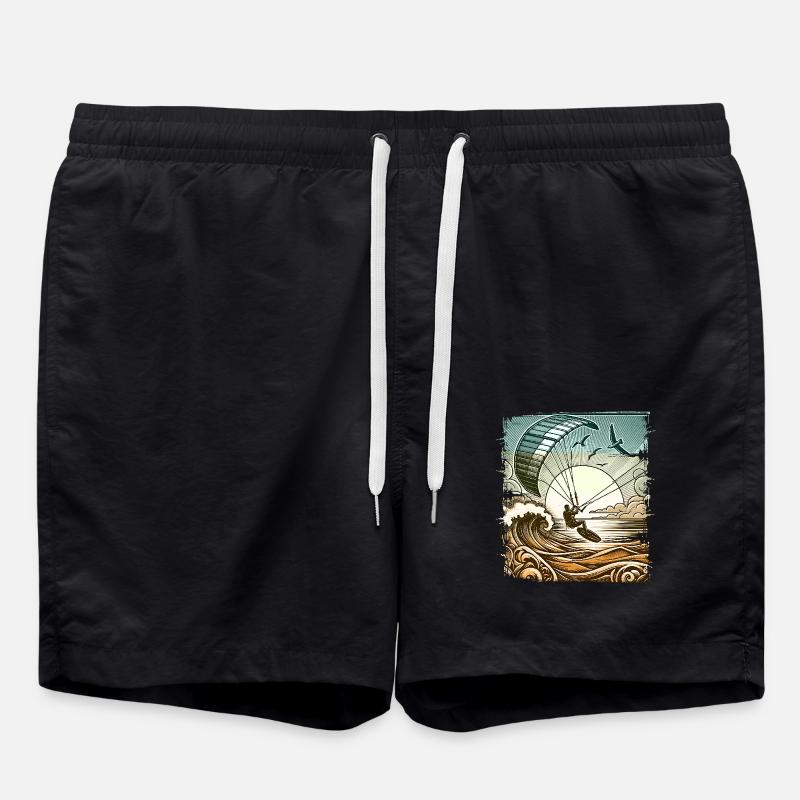 Kitesurfen Kitesurf Kitesurfer Kiteboard - Badeshorts - Schwarz