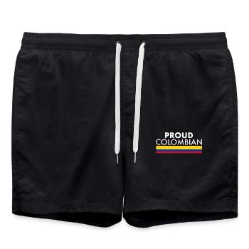 Fier Colombie Colombie Drapeau colombien - Short de bain - noir - Devant - AI Model Male 185 light (185cm)