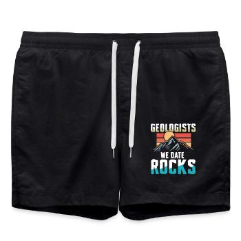 Geologists We Date Rocks für einen Geologe - Badeshorts - Schwarz - Vorne - AI Model Male 185 light (185cm)