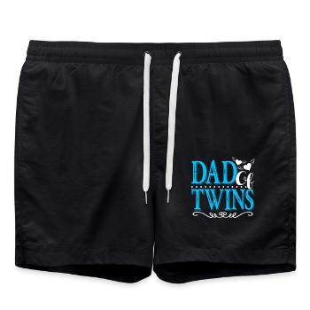 Father's Day Dad Of Twins - Swim Trunks - black - Front - AI Model Male 185 light (185cm)