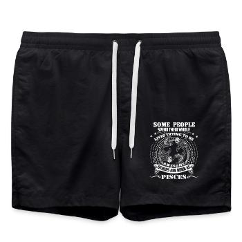 Pisces Born As Pisces Horoscope Sign Of Zodiac - Swim Trunks - black - Front - AI Model Male 185 light (185cm)