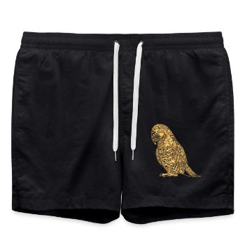 Parrot Geometric - Swim Trunks - black - Front - AI Model Male 185 light (185cm)