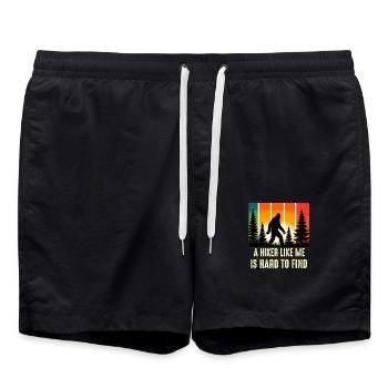 Hiker Hiking Outdoors Is Hard To Find, Funny Bigfo - Badeshorts - Schwarz - Vorne - AI Model Male 185 light (185cm)