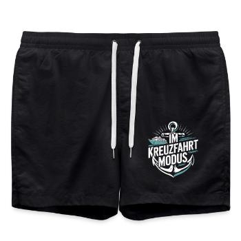 In Cruise Mode |Cruise ship - Swim Trunks - black - Front - AI Model Male 185 light (185cm)