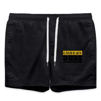 Jugendweihe 2025 Gästebuch Geschenk Mädchen Jungen - Badeshorts - Schwarz - Vorne - AI Model Male 185 light (185cm)