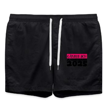 Jugendweihe 2025 Gästebuch Geschenk Mädchen Jungen - Badeshorts - Schwarz - Vorne - AI Model Male 185 light (185cm)