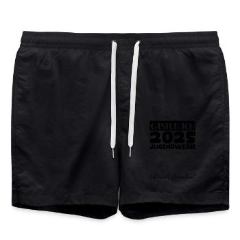 Jugendweihe 2025 Gästebuch Geschenk Mädchen Jungen - Badeshorts - Schwarz - Vorne - AI Model Male 185 light (185cm)