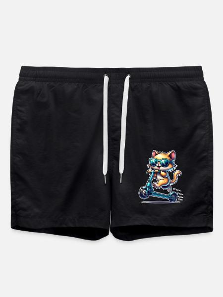 E-Scooter E-Scooter Cat Scooter - Swim Trunks - black