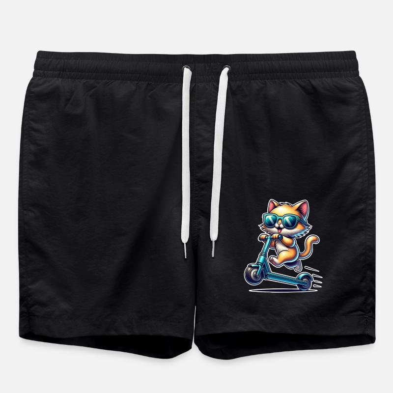 E-Scooter E-Scooter Cat Scooter - Swim Trunks - black