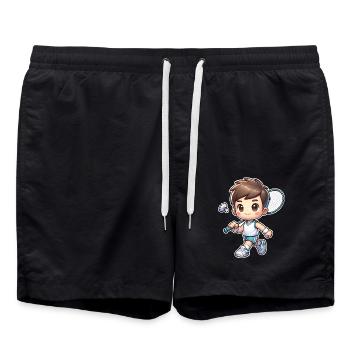 Badminton - Swim Trunks - black - Front - AI Model Male 185 light (185cm)