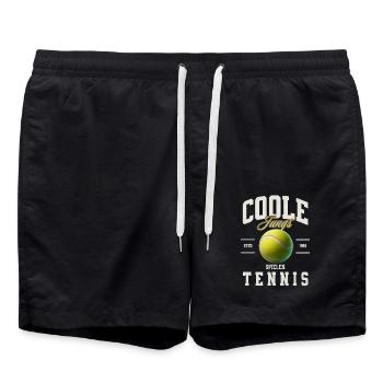 Tennis - Badeshorts - Schwarz - Vorne - AI Model Male 185 light (185cm)