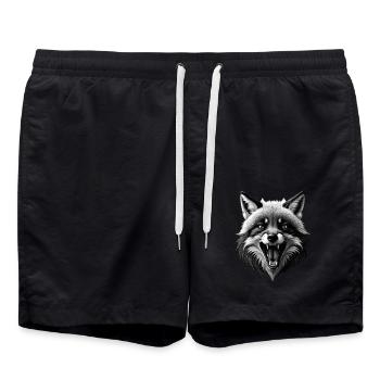 Funny Fox Fox Art Animal Nature Wildlife Animals - Swim Trunks - black - Front - AI Model Male 185 light (185cm)