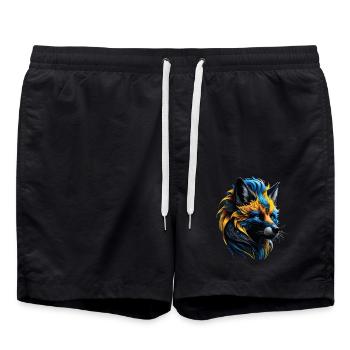 Funny Fox Fox Art Animal Nature Wildlife Animals - Swim Trunks - black - Front - AI Model Male 185 light (185cm)