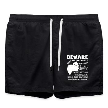 Beware I Am That Crazy Pomeranian Lady - Swim Trunks - black - Front - AI Model Male 185 light (185cm)