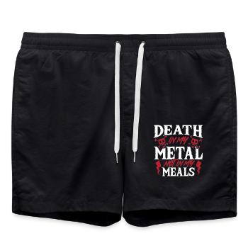 Heavy Metal Musique Death In My Metal Pas dans les repas - Short de bain - noir - Devant - AI Model Male 185 light (185cm)