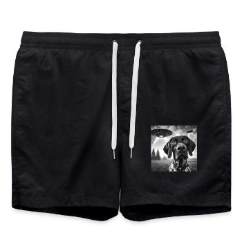German Shorthaired Pointer Funny Sci-fi Graphic Se - Badeshorts - Schwarz - Vorne - AI Model Male 185 light (185cm)