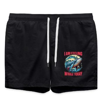 Observation des baleines Je me sens Baleine Biologiste marin - Short de bain - noir - Devant - AI Model Male 185 light (185cm)