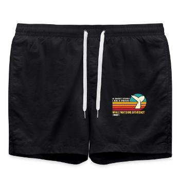 Observation des baleines Une courte histoire Je suis biologiste marin - Short de bain - noir - Devant - AI Model Male 185 light (185cm)