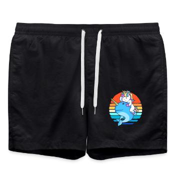 Narwhal - Swim Trunks - black - Front - AI Model Male 185 light (185cm)