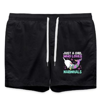 Narwhal - Swim Trunks - black - Front - AI Model Male 185 light (185cm)