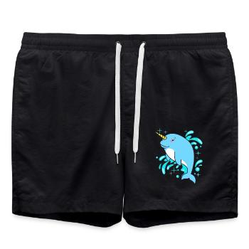 Narwhal - Swim Trunks - black - Front - AI Model Male 185 light (185cm)