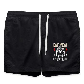 Manger de la viande, soulever des objets lourds - Short de bain - noir - Devant - AI Model Male 185 light (185cm)