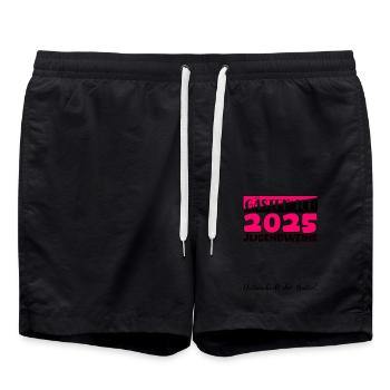 Jugendweihe 2025 Gästebuch Geschenk Mädchen Jungen - Badeshorts - Schwarz - Vorne - AI Model Male 185 light (185cm)