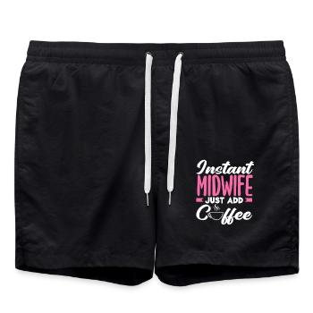 Instant Midwife Easy to Add Coffee - Swim Trunks - black - Front - AI Model Male 185 light (185cm)