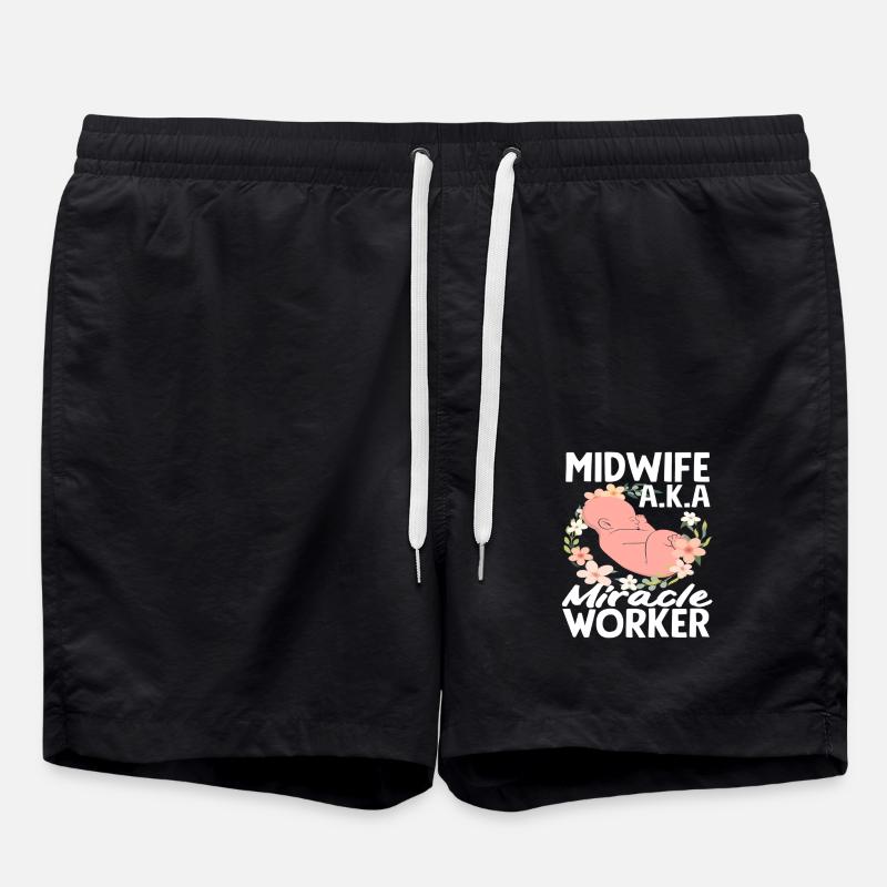 Hebamme Alias Wunderarbeiter - Badeshorts - Schwarz