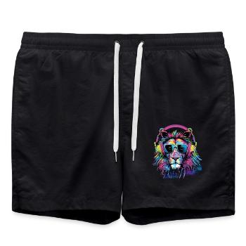 Lion Lover Faune Safari Art Lion Coloré - Short de bain - noir - Devant - AI Model Male 185 light (185cm)