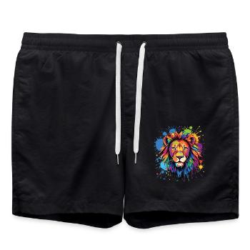 Lion Lover Faune Safari Art Lion Coloré - Short de bain - noir - Devant - AI Model Male 185 light (185cm)