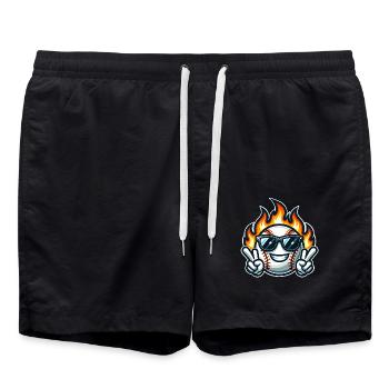 Baseball Flames - Swim Trunks - black - Front - AI Model Male 185 light (185cm)