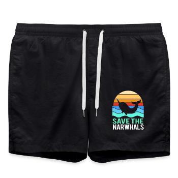 Narwhal - Swim Trunks - black - Front - AI Model Male 185 light (185cm)