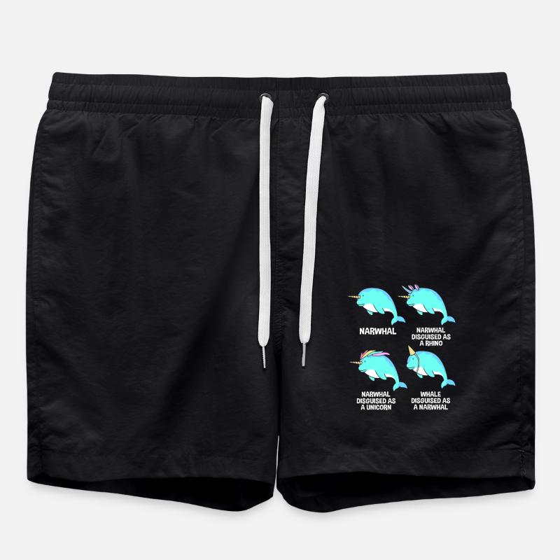 Narwhal - Swim Trunks - black
