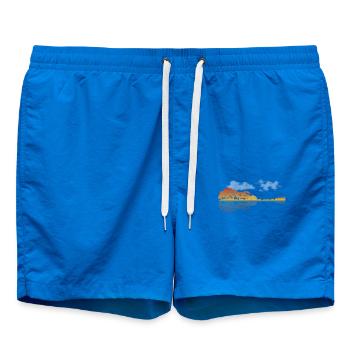 Paysage de soirée d’automne avec des arbres et la ligne d’horizon dans le - Short de bain - cobalt blue - Devant