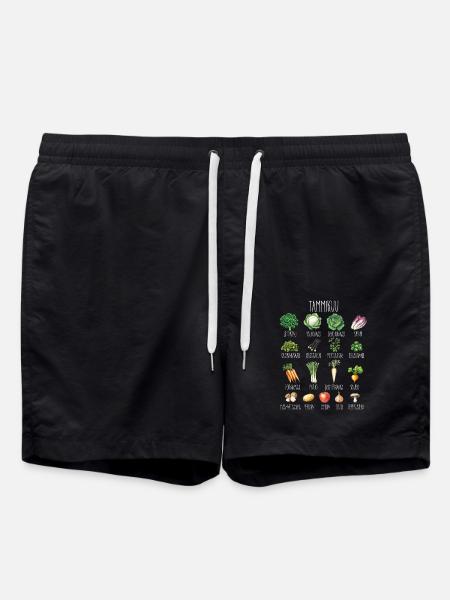Januar Obst und Gemüse der Saison - Badeshorts - Schwarz